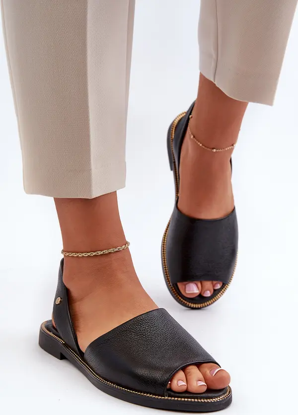 Zazoo Zazoo Кожени сандали с приплъзване Черни Alivia