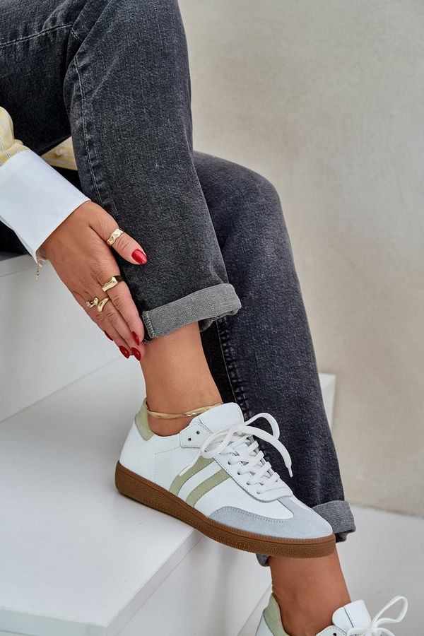 Zazoo Zazoo N1068 Кожени Ниски Кецове За Жени Бели