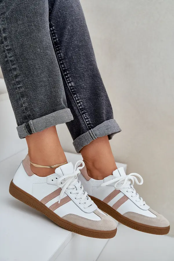 Zazoo Zazoo N1068 Кожени Ниски Кецове За Жени Бежови