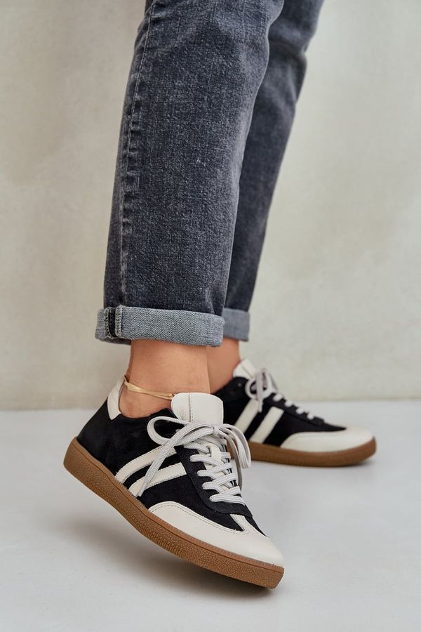 Zazoo Zazoo N1068 Кожени Ниски Маратонки За Жени Черни