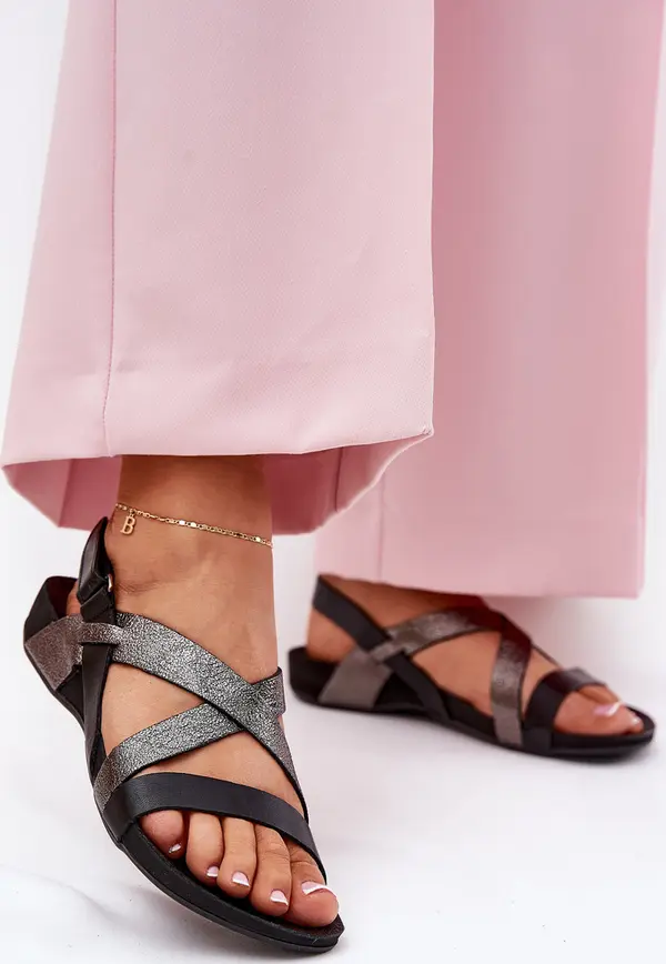 Zazoo Zazoo Плоски Кожени Сандали За Жени Зазу