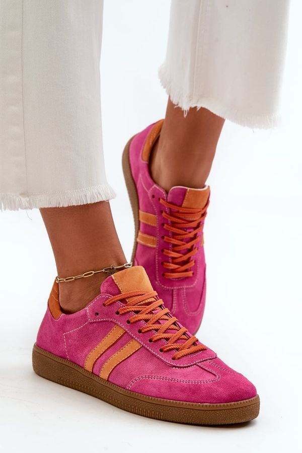 Kesi Zazoo Suede Women's Low-Top Fuchsia Sneakers