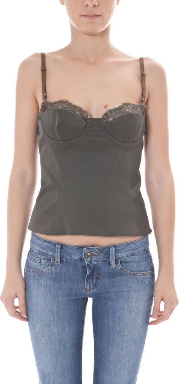 JOHN GALLIANO Зелен дамски топ на John Galliano