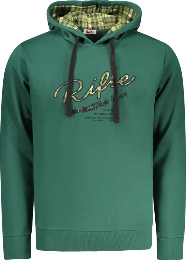 Rifle Зелен мъжки суичър с качулка