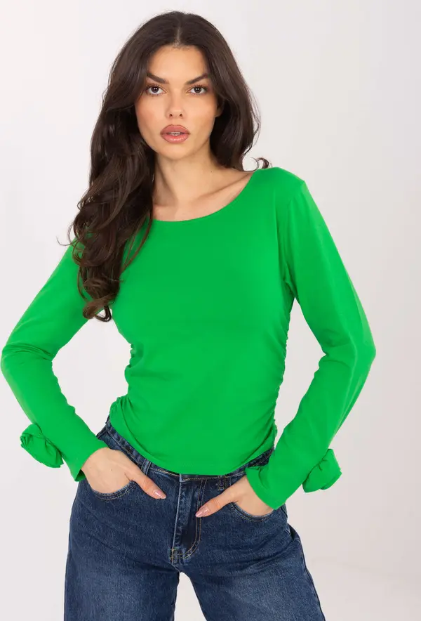 Italy Moda Зелена блуза с дълъг ръкав