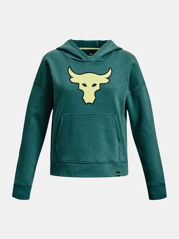 Under Armour Zelená holčičí mikina Under Armour Project Rock Brhma Bull Fleece HD