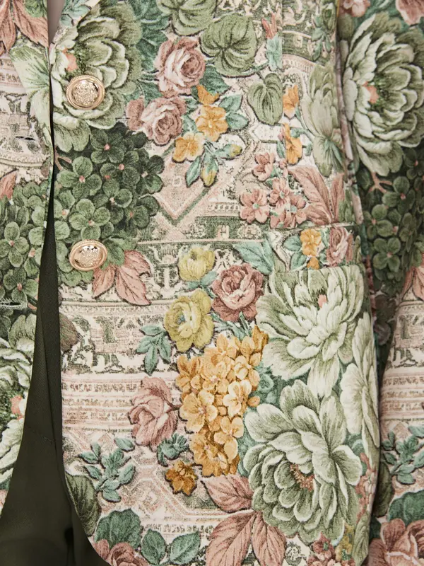 Italy Moda Зелено дамско яке с флорален мотив