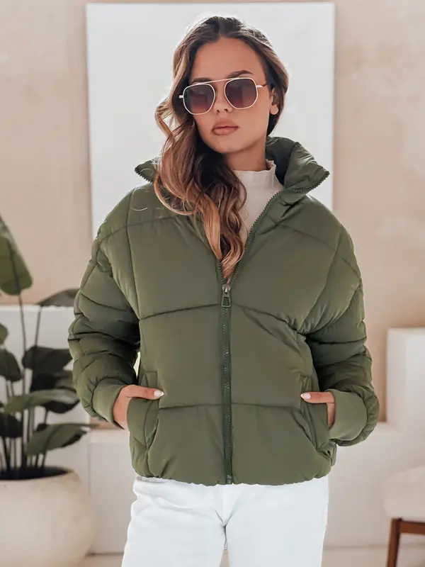DStreet Зелено дамско зимно яке VIBEGIRL
