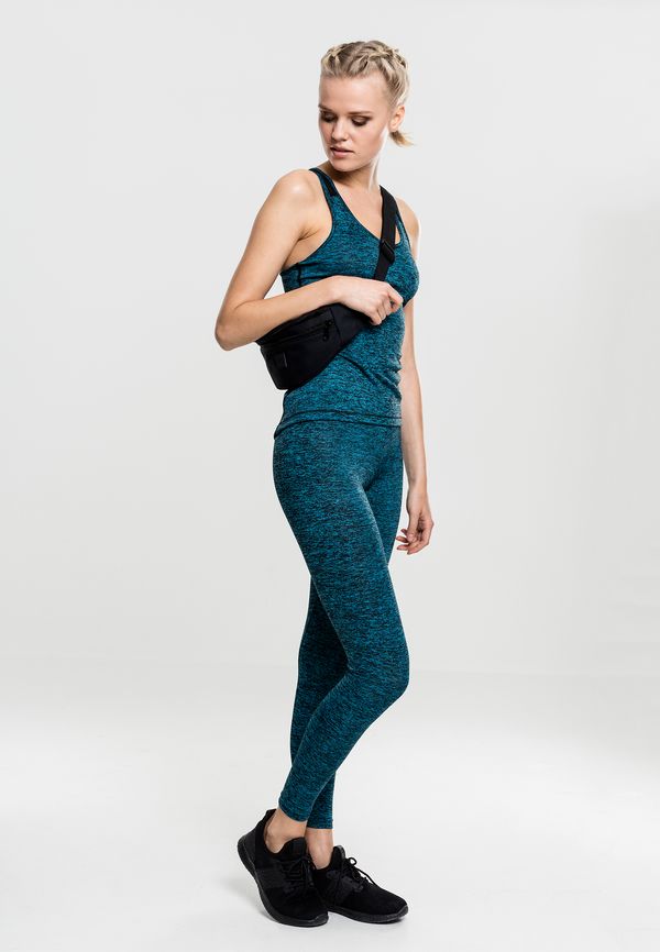 Urban Classics Жените активни меланж тренировки Топ тюркоаз/черно/черно