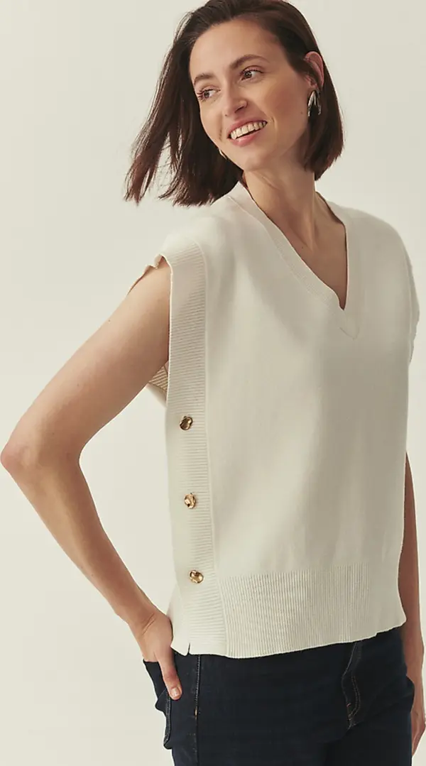 Tatuum Жилетка от вискоза в цвят екрю Lenzing™Ecovero™