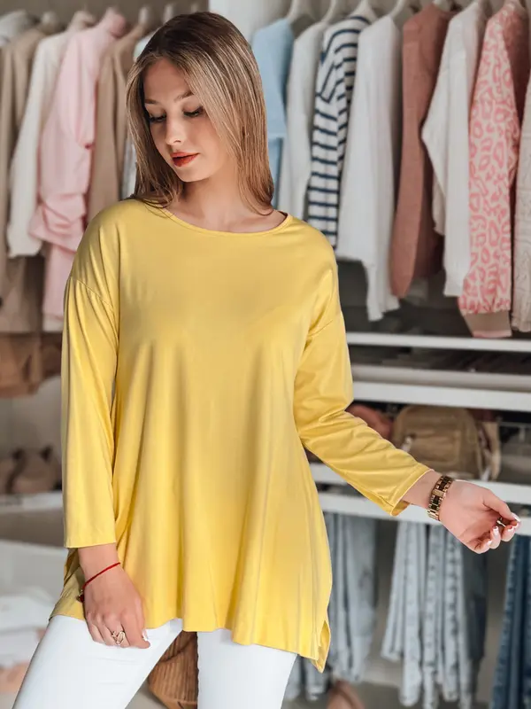 DStreet Жълта овърсайз блуза с вратовръзка