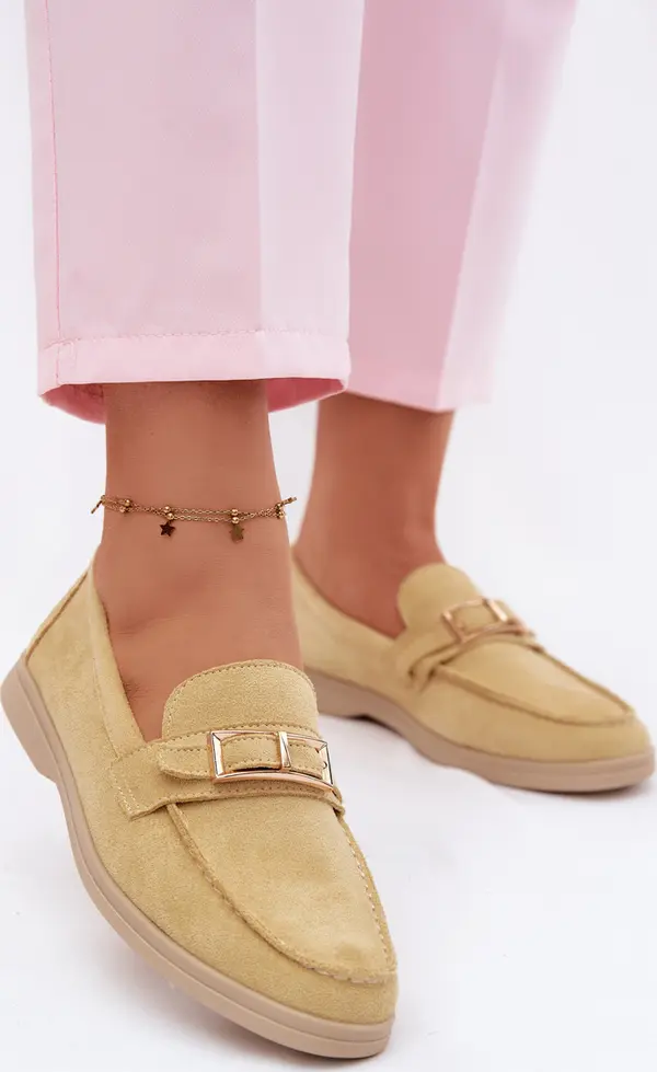 EVENTO Жълти дамски мокасини EVENTO с катарама