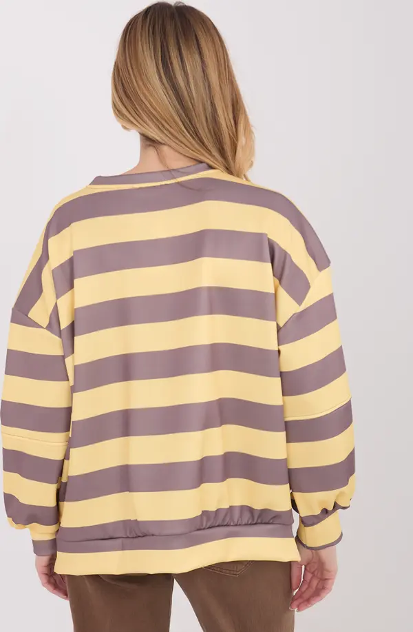 Italy Moda Жълто-кафяв раиран суитшърт