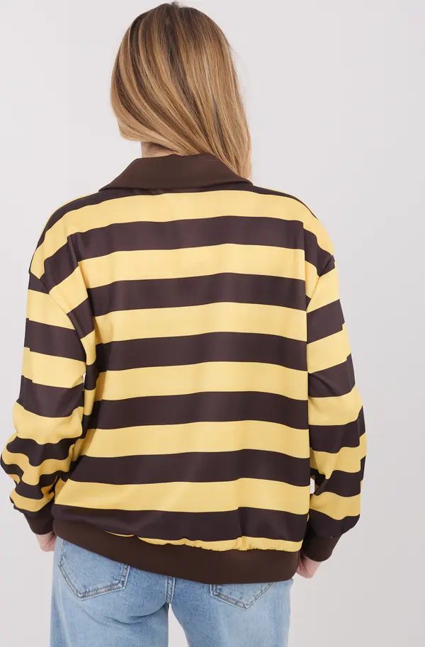 Italy Moda Жълто-кафява раирана блуза