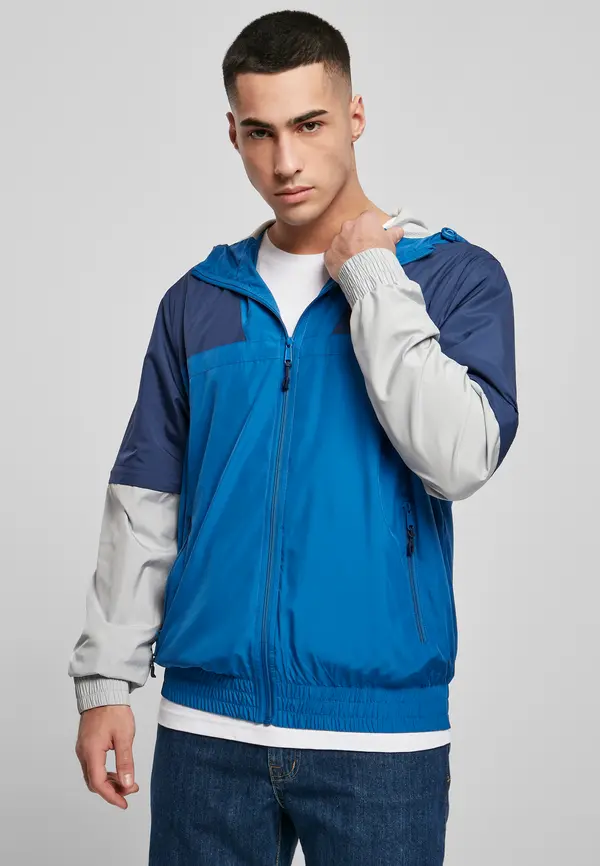 Urban Classics Zip далеч писта яке спортни синьо/светлина асфалт