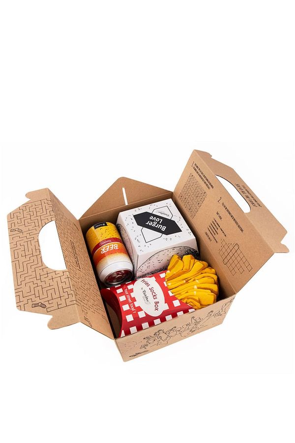 ZOOKSY/RAINBOW SOCKS ZOOKSY/RAINBOW SOCKS Чорапи Rainbow Meal Socks Box Burger Fries Beer 5 чифта