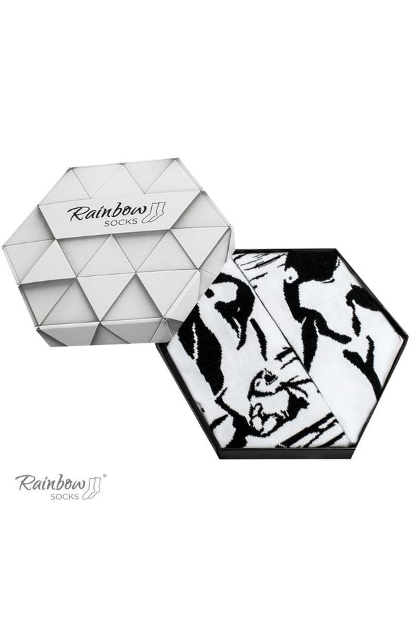 ZOOKSY/RAINBOW SOCKS ZOOKSY/RAINBOW SOCKS Чорапи Rainbow с животински мотиви Orca Penguin черно и бяло 2 чифта