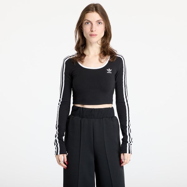 adidas Originals adidas Adicolor 3 Stripes Long Sleeve Crop Black XS