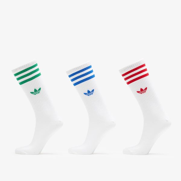 adidas Originals adidas High Crew Sock 3-Pack White/ Better Scarlet/ Blue/ Green S
