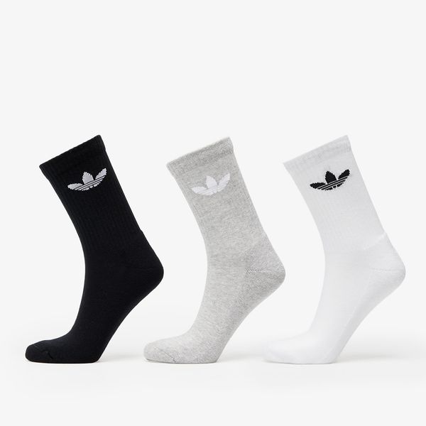 adidas Originals adidas Trefoil Cushion Crew Sock 6-Pack Black/ White/ Medium Grey Heather L