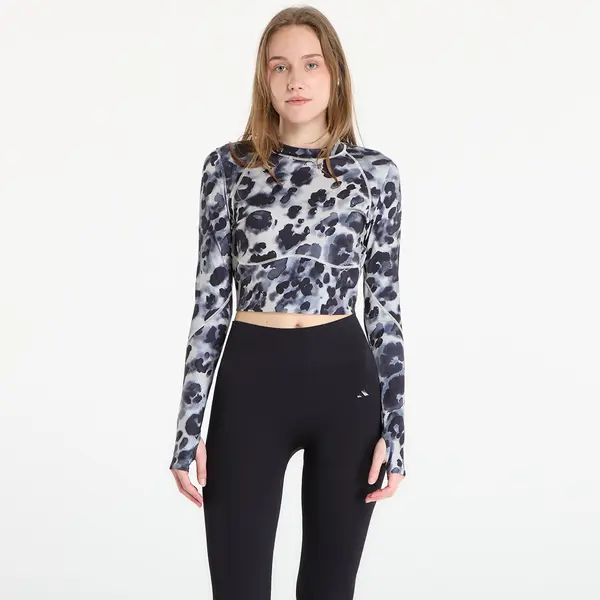 adidas Performance adidas x Stella Mccartney Training Longsleeve Crop Printed Top Wonder Alumina/ Black S