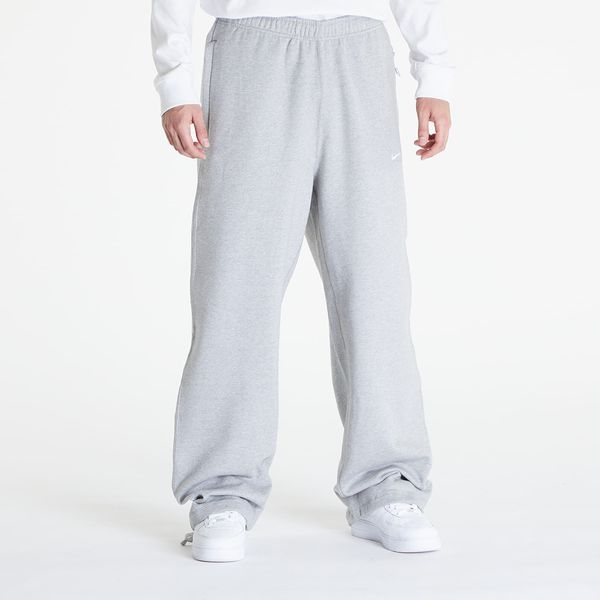 Nike Анцуг Nike Solo Swoosh Men's Open-Hem Brushed-Back Fleece Pants Dk Grey Heather/ White L