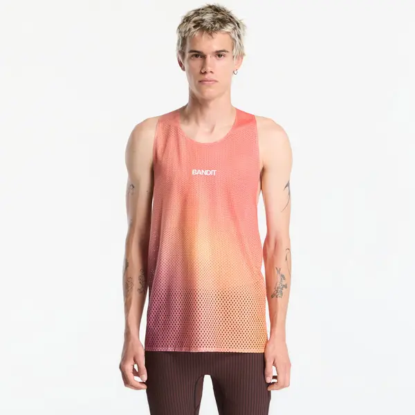 BANDIT BANDIT Shredder™ Race Singlet with Flopack™ Linear Gradient - Poppy / Copal M