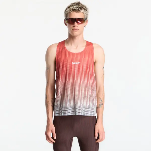 BANDIT BANDIT Shredder™ Shorty Race Singlet Uneven Gradient - Poppy S