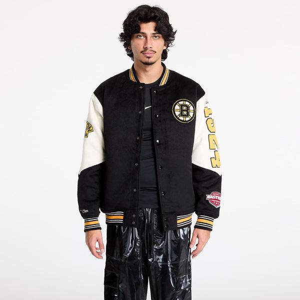 Mitchell & Ness Бомбер Mitchell & Ness NHL Team History Varsity Jacket Current Logo Bruins Black XL