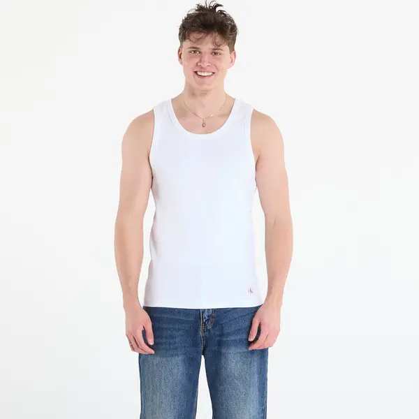 Calvin Klein Calvin Klein Jeans 2X2 Rib Badge Tank Top Bright White M