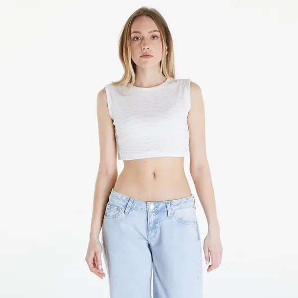 Calvin Klein Calvin Klein Jeans Aop Cropped Tank Top Warp Logo White L