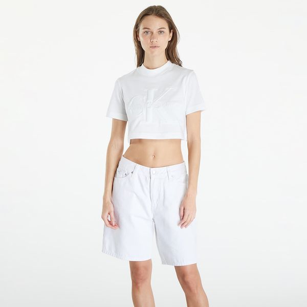 Calvin Klein Calvin Klein Jeans Premium Monologo Cropped T-Shirt White