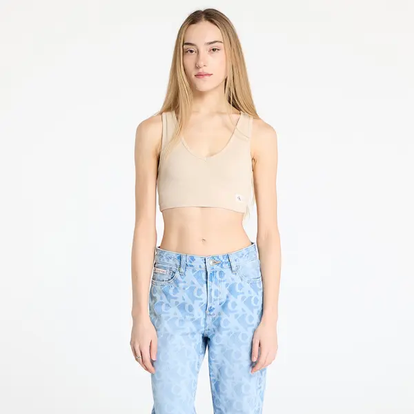 Calvin Klein Calvin Klein Jeans Washed Woven Label Top Beige XL