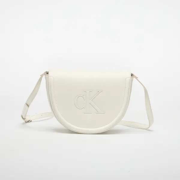 Calvin Klein Чанта Calvin Klein Bold Ck Saddle Crossbody Lily White Universal
