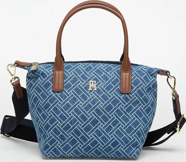 Tommy Hilfiger Чанта Tommy Hilfiger Popette Mini Tote Denim Flag Dark Blue Indigo Universal