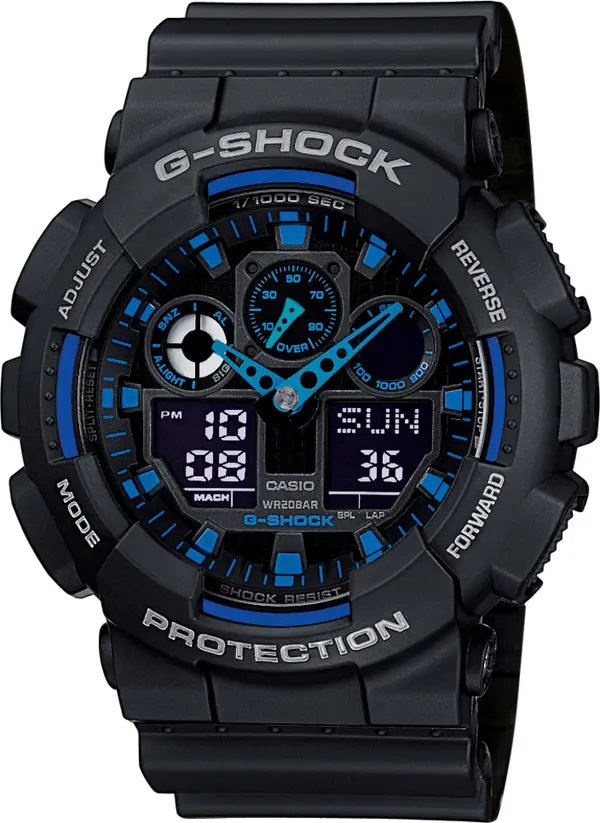 Casio Часовници Casio G-Shock GA 100-1A2ER Black/ Blue Universal