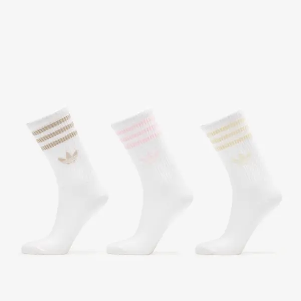 adidas Originals Чорапи adidas 3-Stripes Crew Socks 3-Pack Wonder White/ Clear Pink/ Wonder Beige M