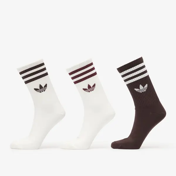 adidas Originals Чорапи adidas 3-Stripes Crew Socks 3 Pairs Off White/ Aurora Coffee/ Off White S
