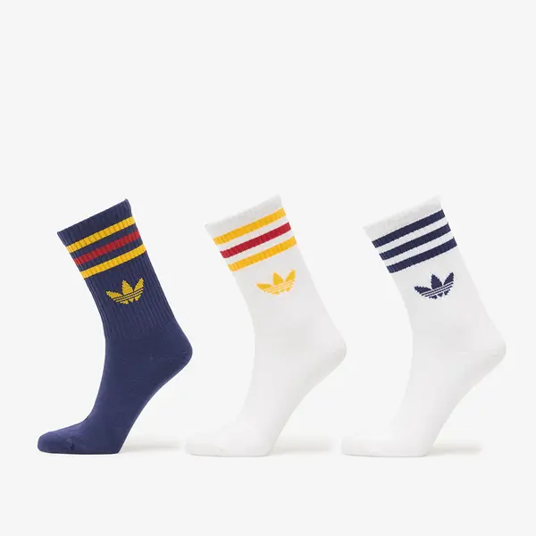 adidas Originals Чорапи adidas 3-Stripes Crew Socks 3 Pairs White/ Dark Blue/ White XL