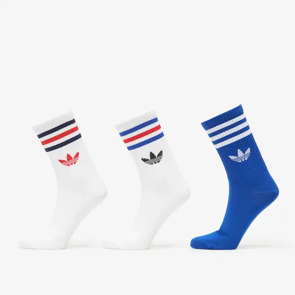 adidas Originals Чорапи adidas 3-Stripes Crew Socks 3 Pairs White/ White/ Collegiate Royal L