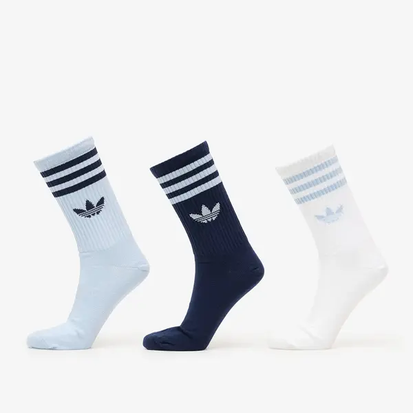 adidas Originals Чорапи adidas 3-Stripes Crew Socks 3 Pairs Wonder Blue/ Night Indigo/ White S