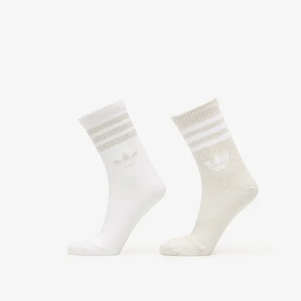 adidas Originals Чорапи adidas 3-Stripes Glitter Crew Socks 2 Pairs Ice Gold Met./ White M