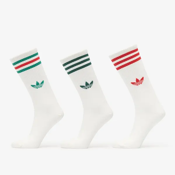 adidas Originals Чорапи adidas 3-Stripes High Crew Socks 3 Pairs Off White/ Off White/ Off White M