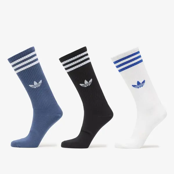 adidas Originals Чорапи adidas 3-Stripes High Crew Socks 3 Pairs White/ Night Marine/ Black M