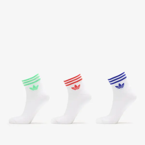 Adidas Чорапи adidas 3S Ankle S 3-Pack White/ Lucid Blue/ Scrgrn L