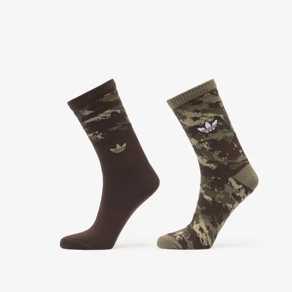 adidas Originals Чорапи adidas Camo Crew Sock 2-Pack Olive Strata/ Aurora Coffee XL