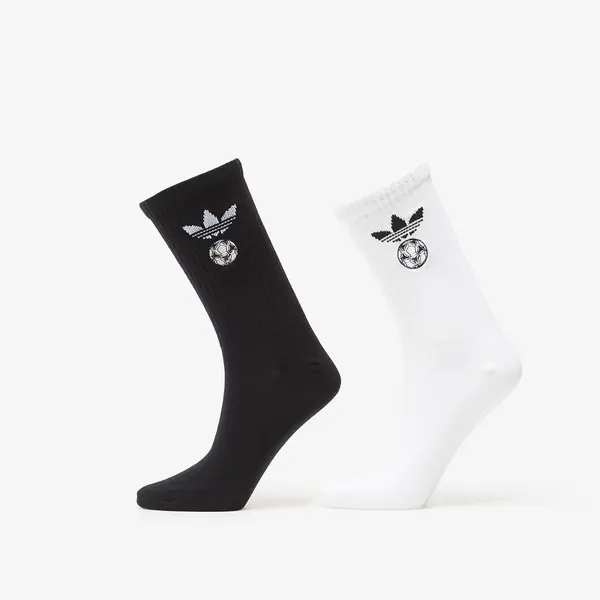 adidas Originals Чорапи adidas Football Embroidered Crew Socks 2 Pairs White/ Black L