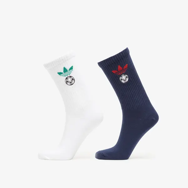 adidas Originals Чорапи adidas Football Embroidered Crew Socks 2 Pairs White/ Night Indigo L