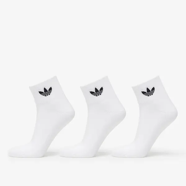 adidas Originals Чорапи adidas Mid Ankle Socks 3-Pack White/ White/ Black 46-48