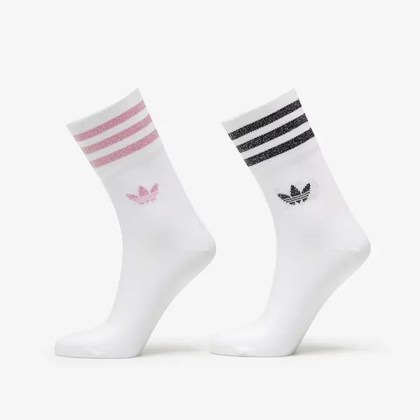 adidas Originals Чорапи adidas Mid-Cut Glitter Crew Socks 2-Pack White/ Bliss Pink/ Black M